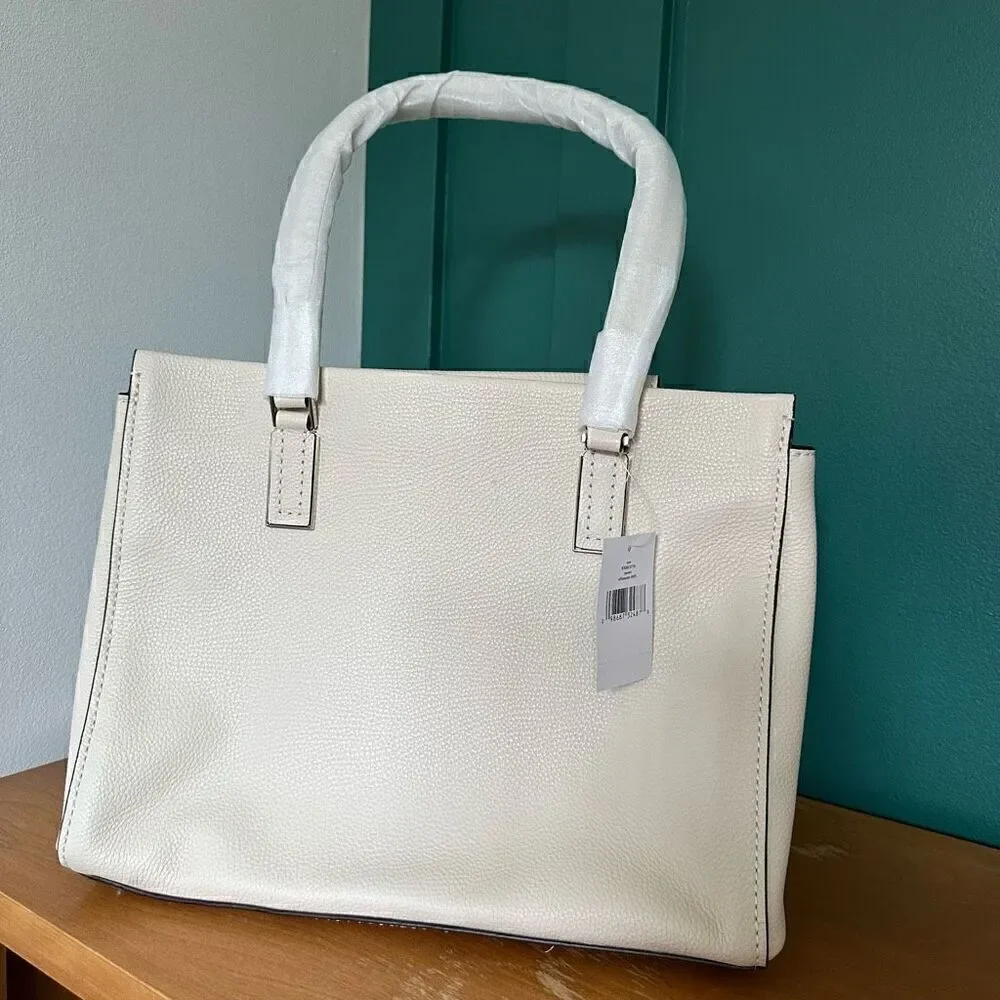 Kate Spade Naomi Tote in Pebbled Leather Soft Limestone Off White